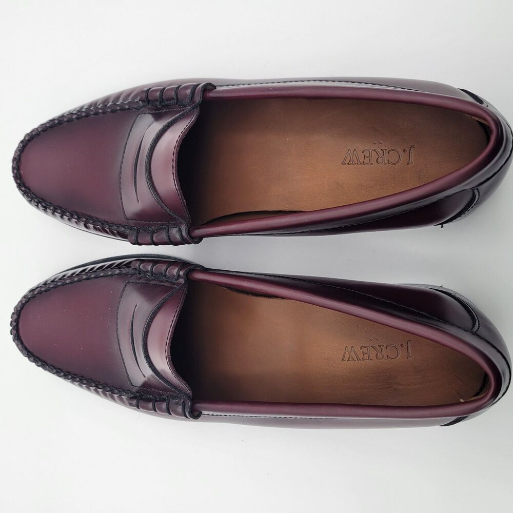 J. CREW Classic Leather Penny Loafer Wine Mens Size 11 - Picture 9 of 11